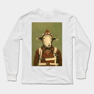 Vintage Aviator Sheep Long Sleeve T-Shirt